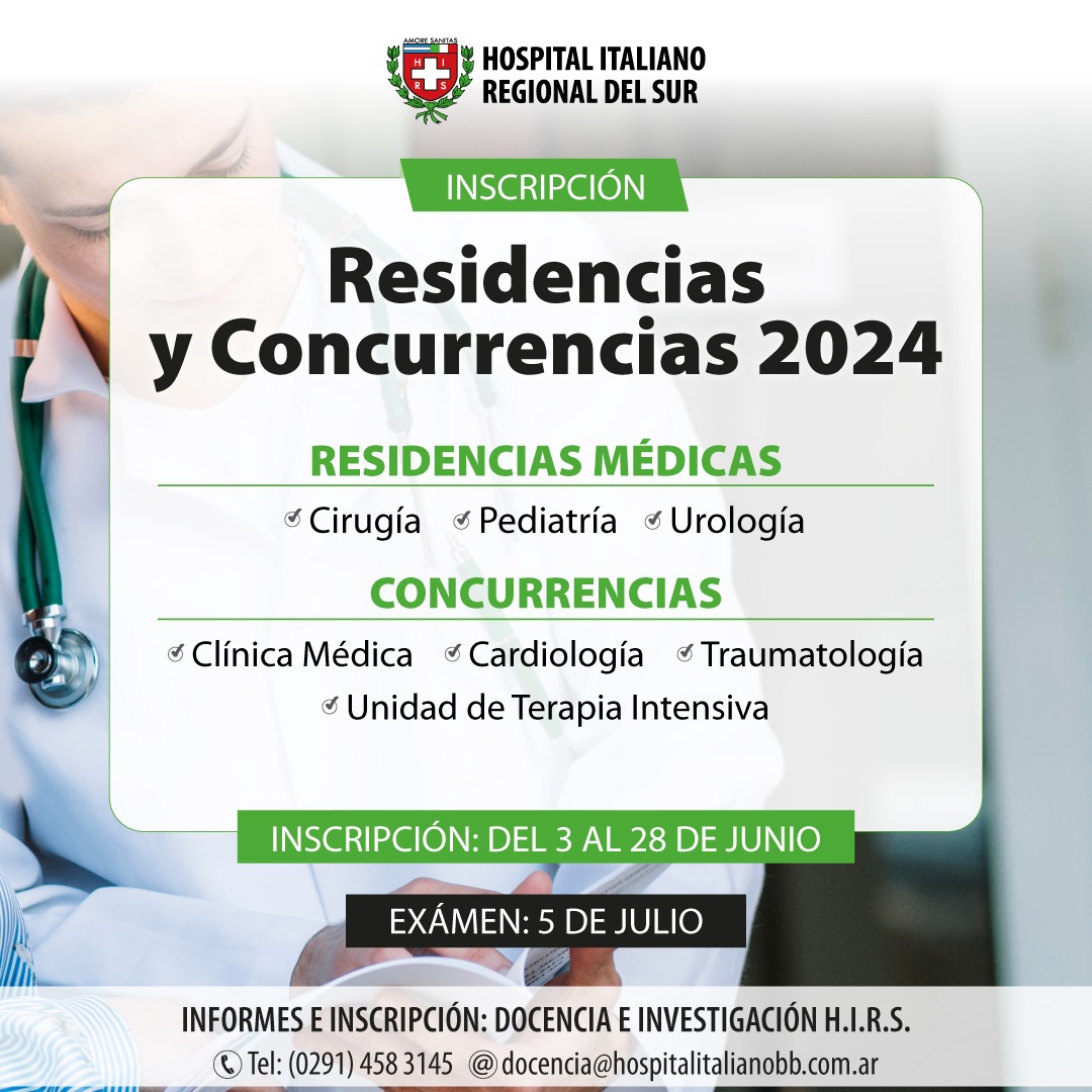 Inscripción a Residencias y Concurrencias Médicas 2024.
